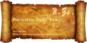 Marinics Zsófia névjegykártya