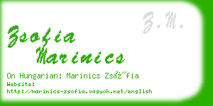 zsofia marinics business card